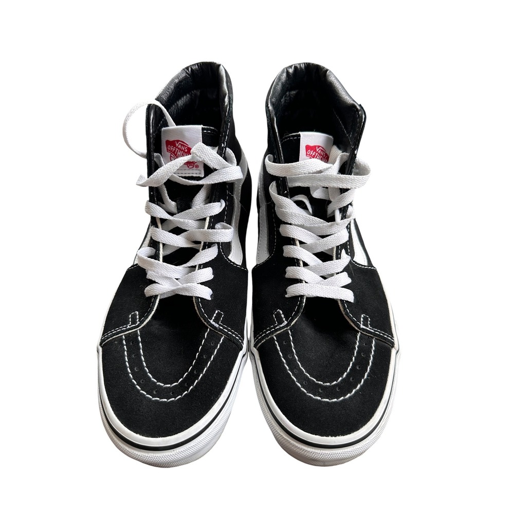 Vans Sk8-Hi High Top Sneakers Mens 6.5 Womens 8 Black White Excellent Condition